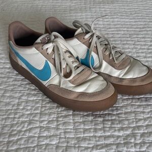 Nike Men's White, Blue, and Brown Sneakers
